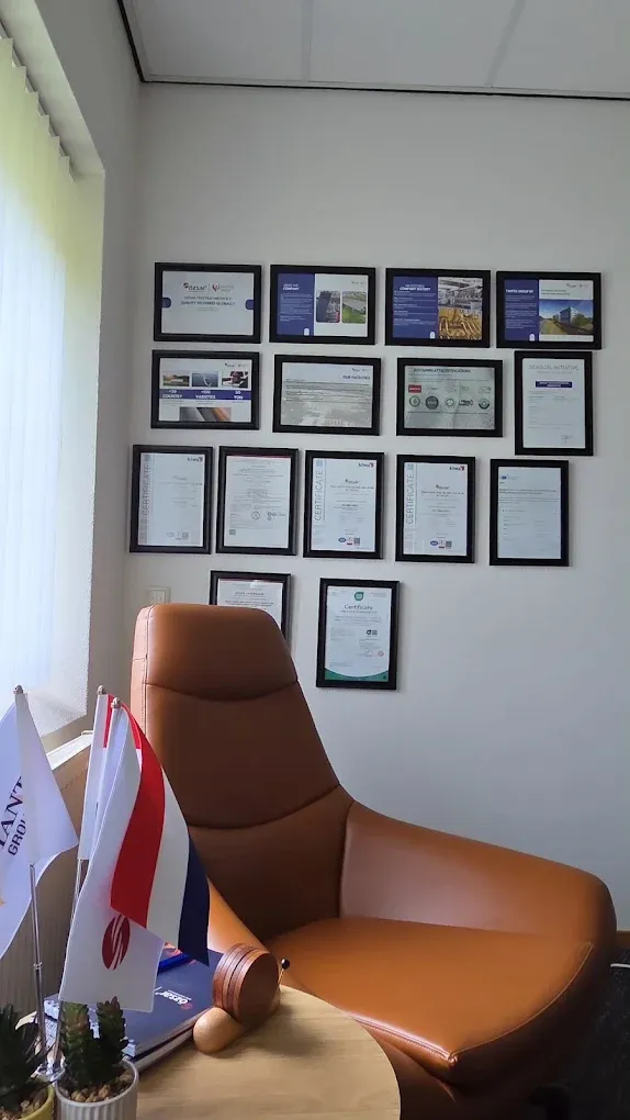 Yantex Group BV Office and Certification Wall